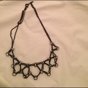 Black and silver statement necklace