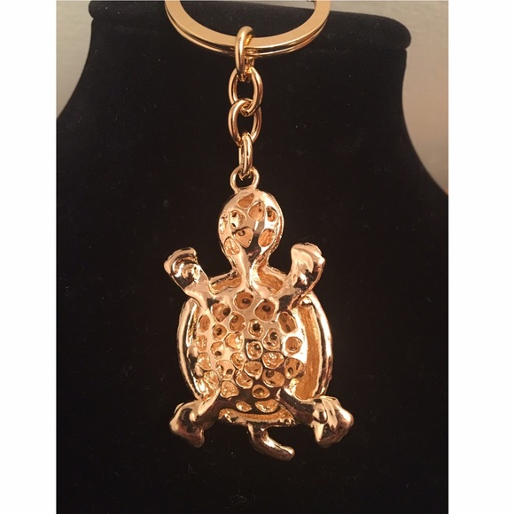 Turtle Crystal Pink Rhinestone Keyring - Picture 2 of 2