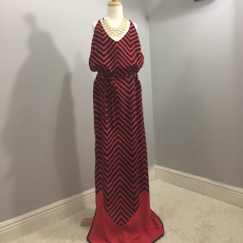 Red and Navy Maxi Dress by French Connection