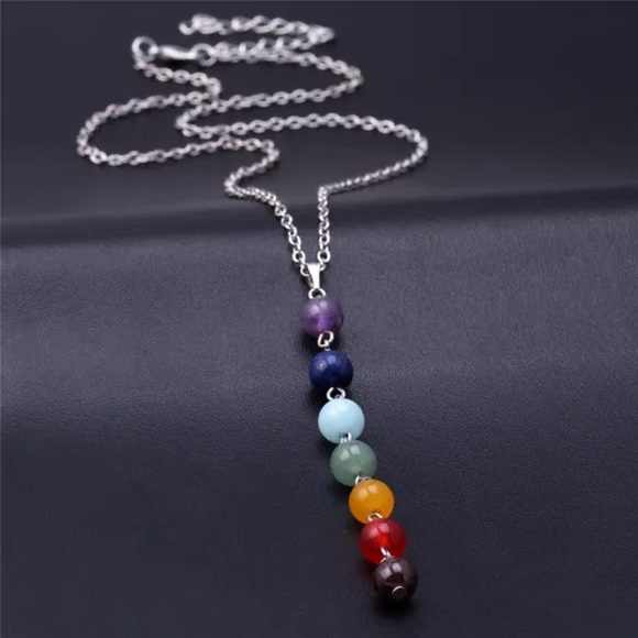 7 Chakra Bead necklace - Picture 2 of 2