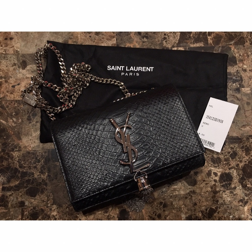 Saint Laurent Python Stamped Leather Crossbody Bag