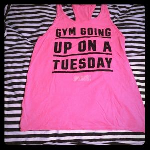 VS PINK Gym Going Up On A Tuesday Workout Top