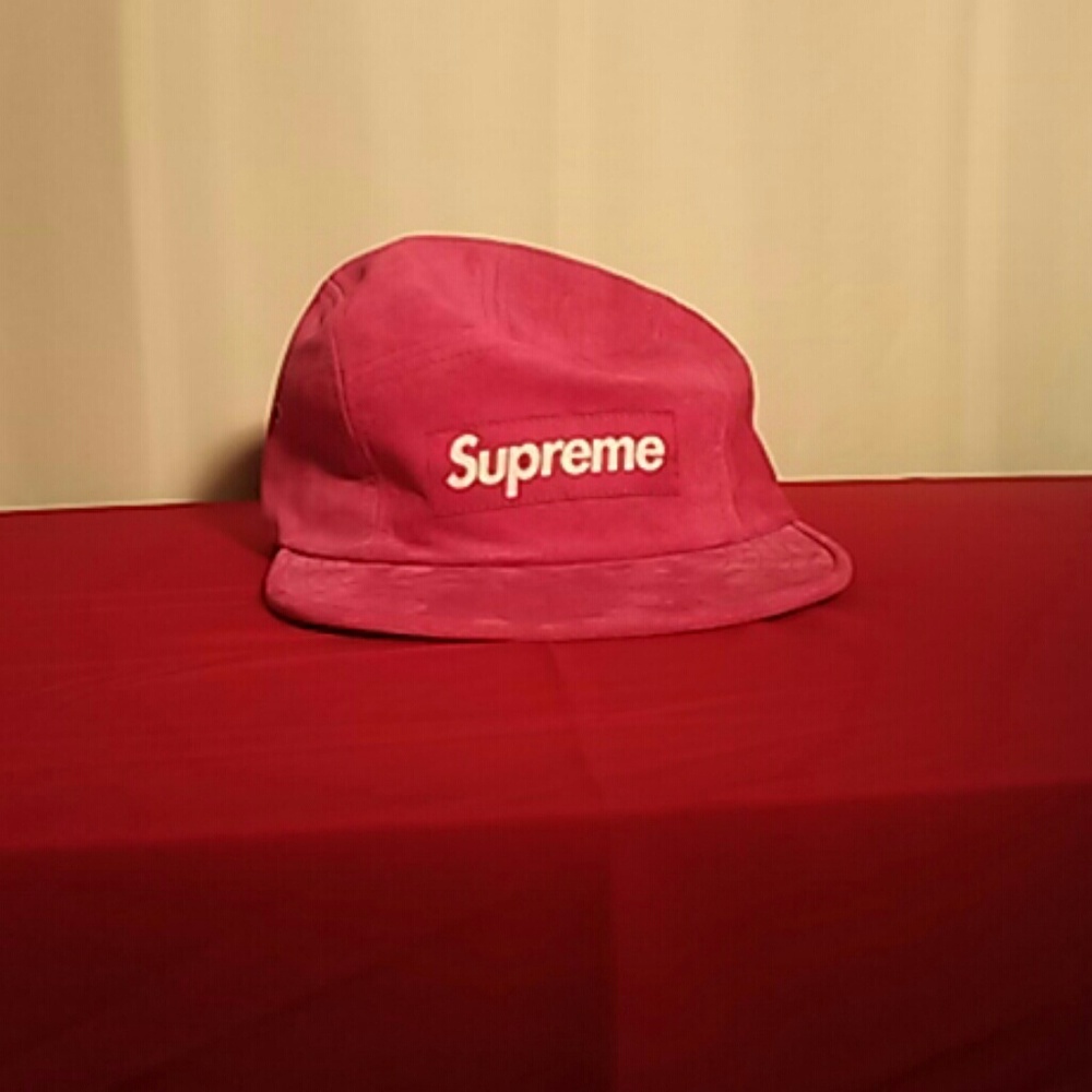 Supreme pink suede box logo hat ss17