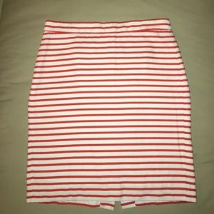 The Pencil Skirt by Jcrew white with red stripes