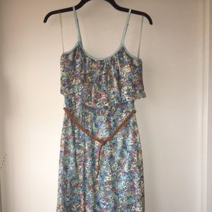Hi low belted lace floral junior dress size medium