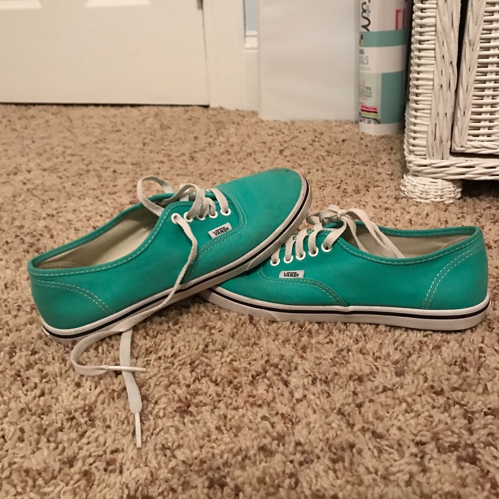 teal low top vans