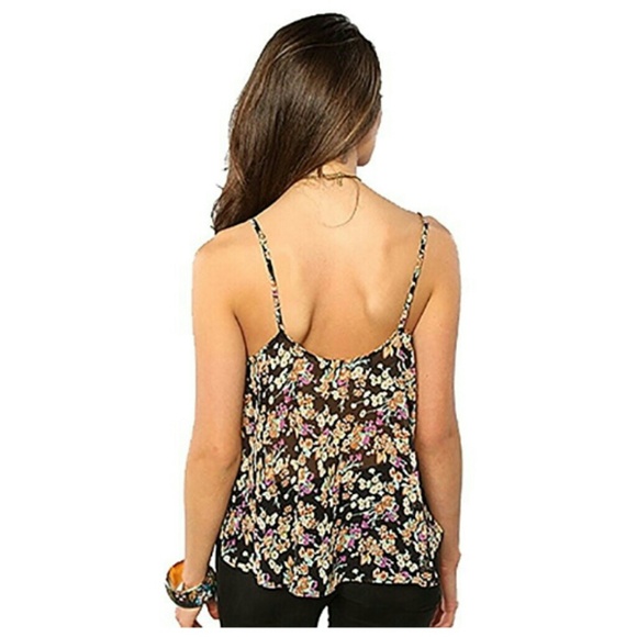 For Love and Lemons Tour Bus Crop in Black Flower - Picture 4 of 7