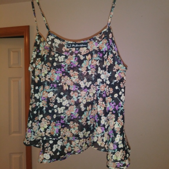 For Love and Lemons Tour Bus Crop in Black Flower - Picture 5 of 7