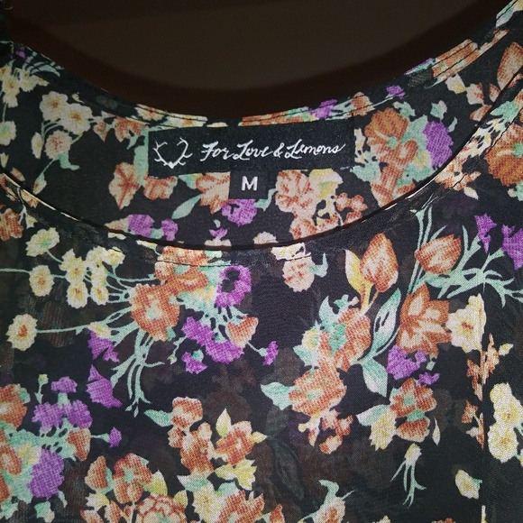 For Love and Lemons Tour Bus Crop in Black Flower - Picture 7 of 7