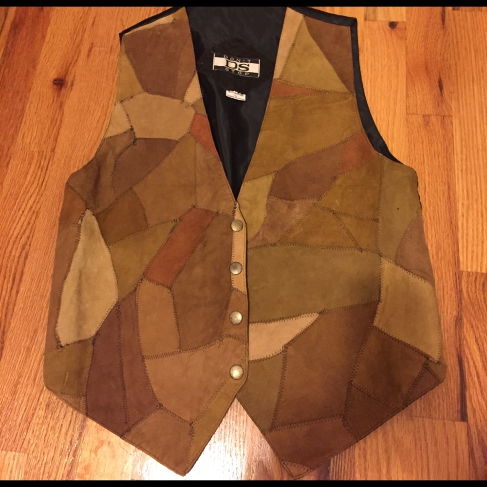 Handmade Vintage Patches of Brown Vest