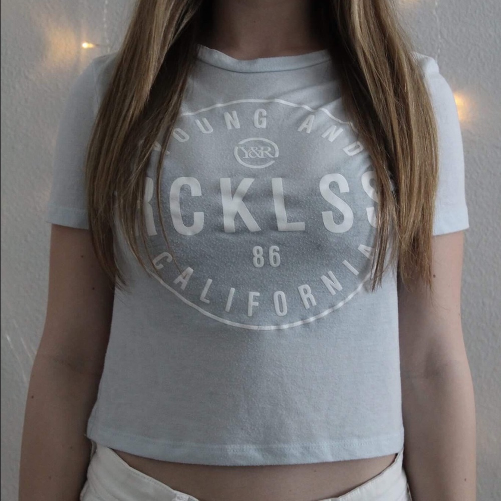 Baby blue crop top