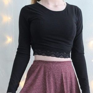 Black cropped long sleeve