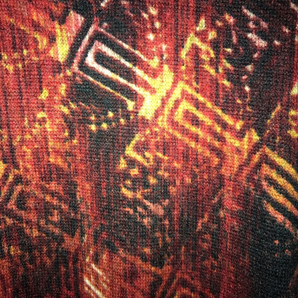 🧡SOFT Rust/Blk/Orange DRESS PRINT - Picture 5 of 7