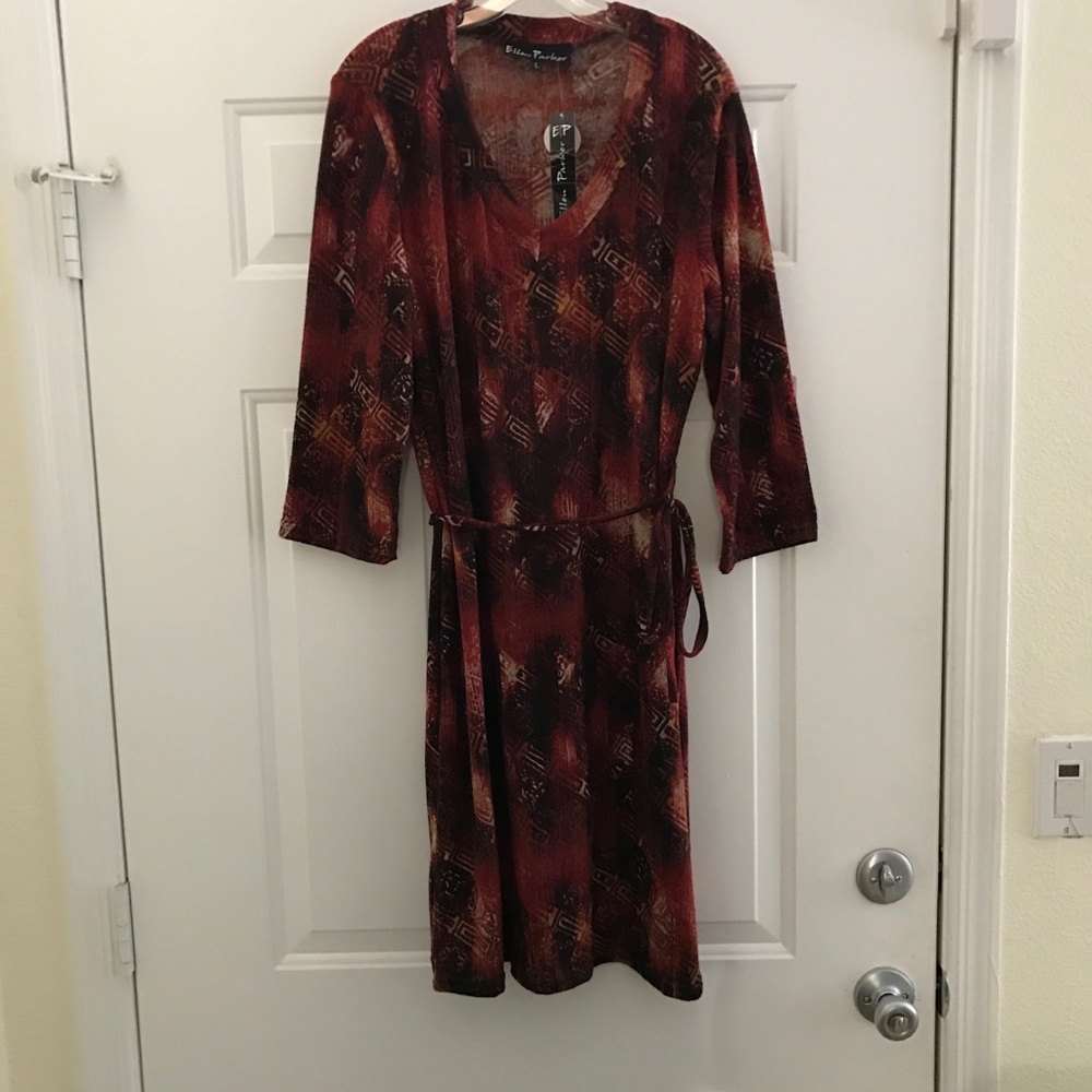 🧡SOFT Rust/Blk/Orange DRESS PRINT