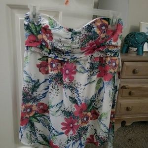 Strapless floral top