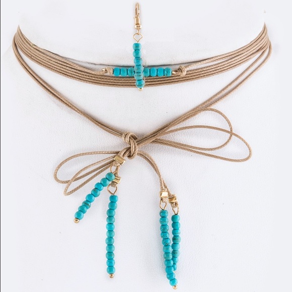 1 Left {The Sara} Beaded Wrap Choker Necklace Set - Picture 3 of 4