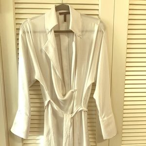 BCBG white washed silk wrap dress size XS