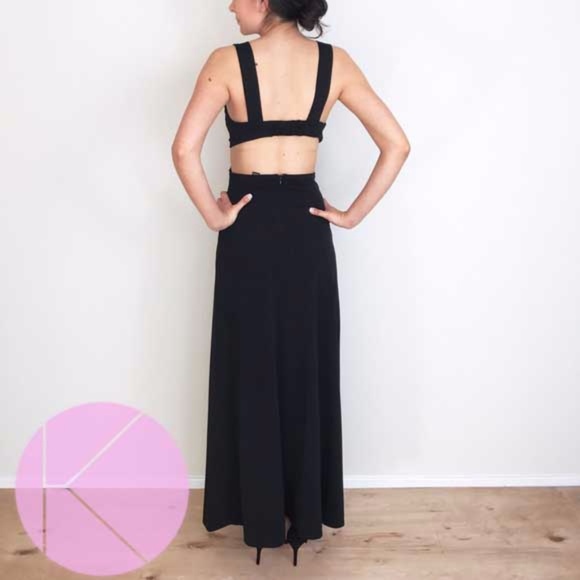 Strappy Cut-Out Black Prom Dress - Picture 3 of 5