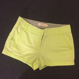 J Crew Bright Green Chino shorts size 6
