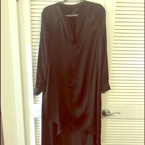 BCBG BLACK washed silk asymmetrical dress Size S