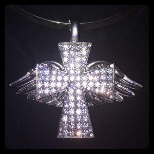 Angel Wing Cross Necklace