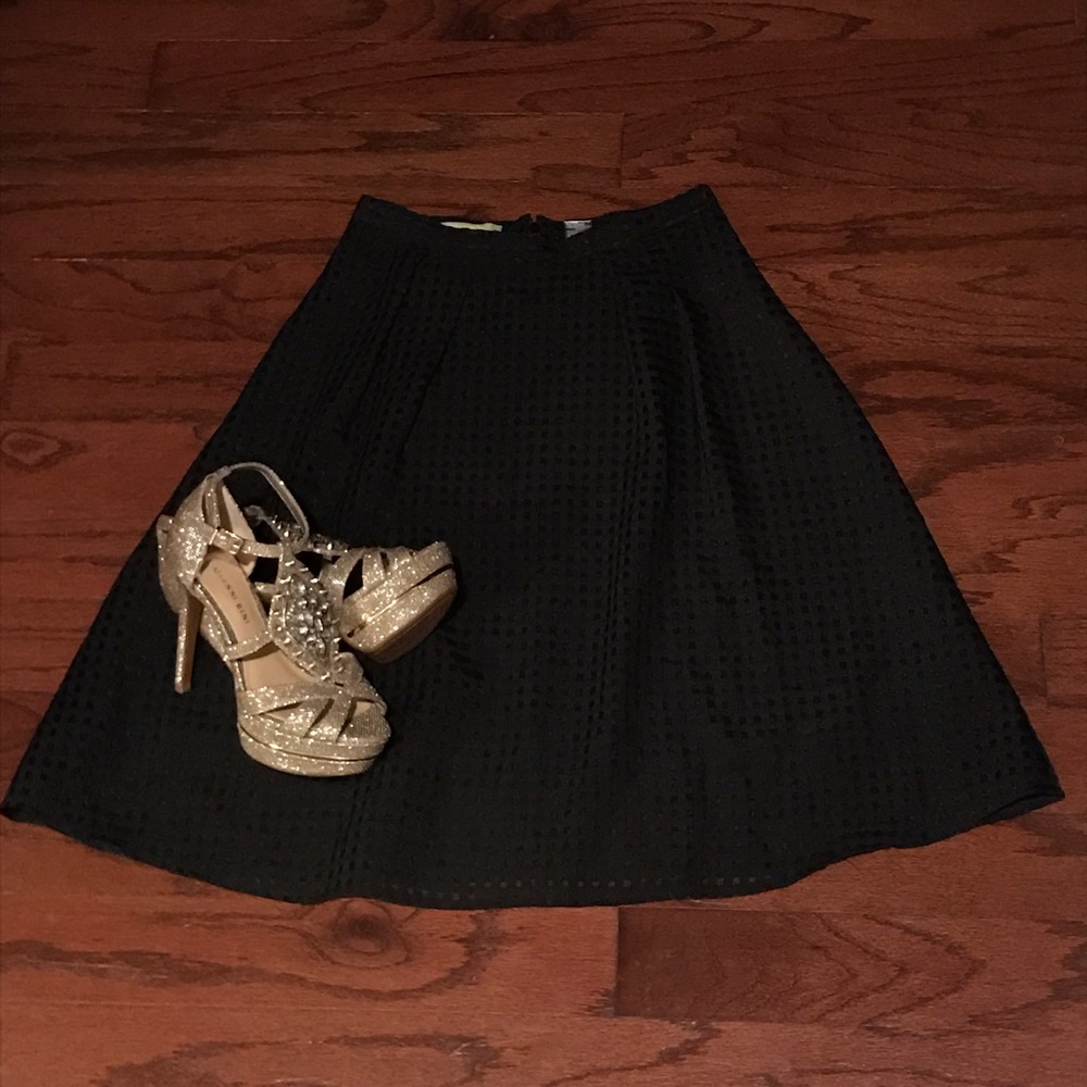 gianni bini NWOT black checkered midi skirt