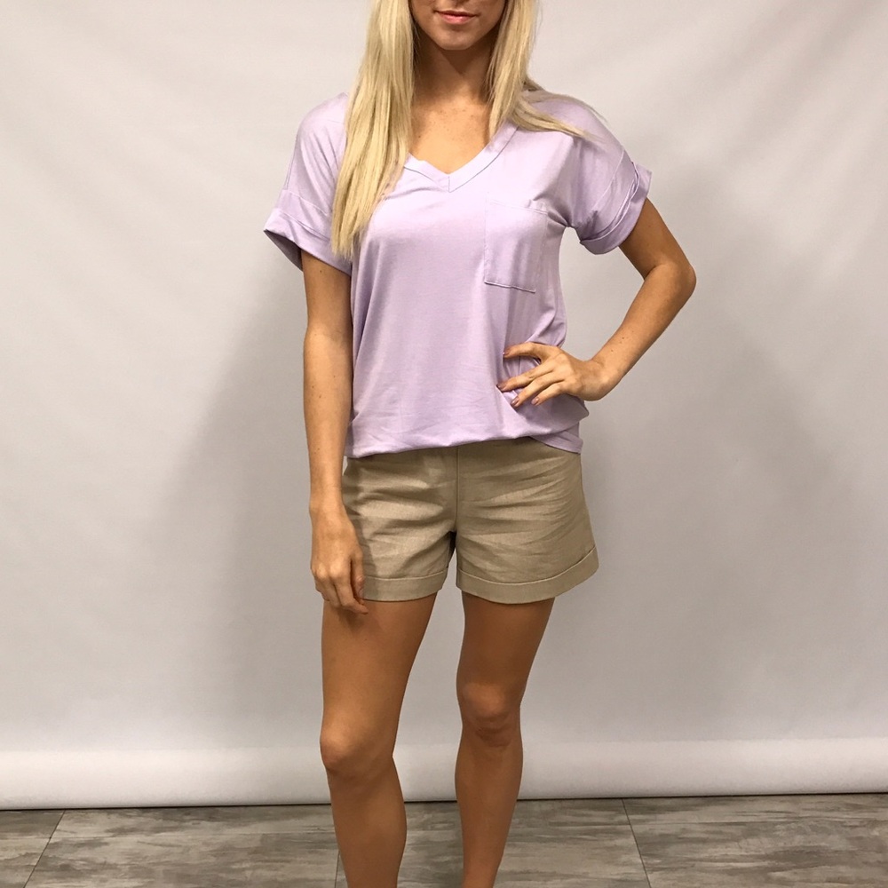 ๐ LAST // Lavender V-Neck Basic - Picture 2 of 7