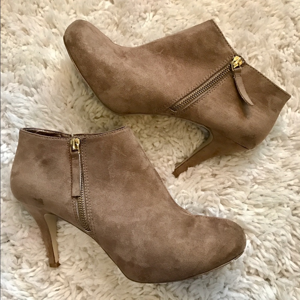 Taupe Suede Booties