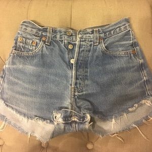 Levi's 501 shorts light wash denim high Waisted