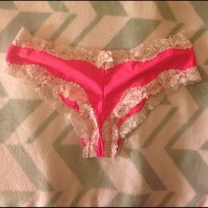 Hot pink cheeky lace panties