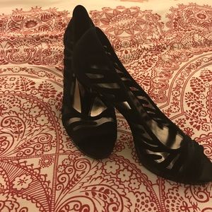 Calvin Klein black sheer heels
