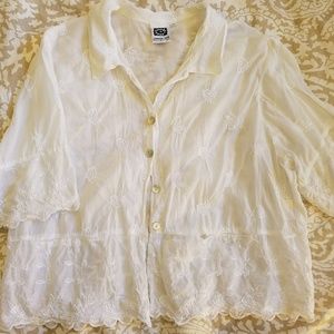 Johnny Was white lace top