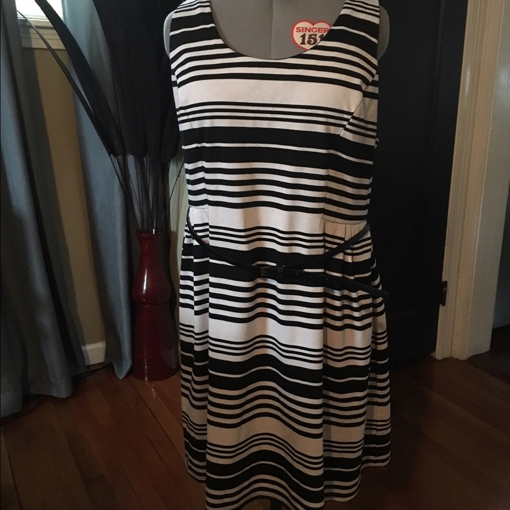 Black and White Striped Dress