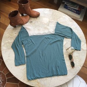 Teal Anthropologie blouse XS, by Tiny