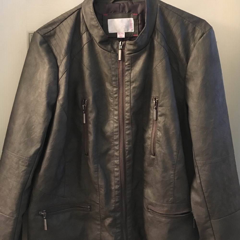 faux leather jacket