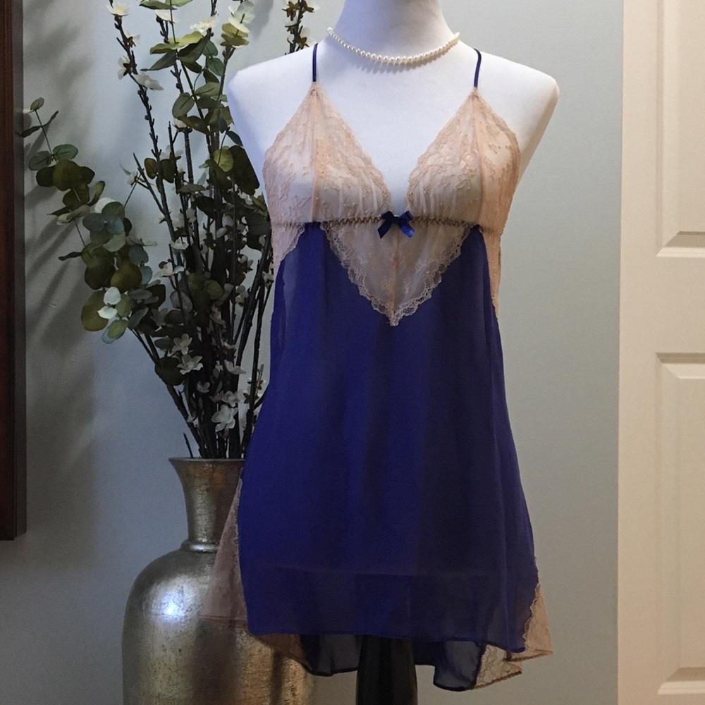 Victoria Secret Purple Chiffon and Lace Nightie