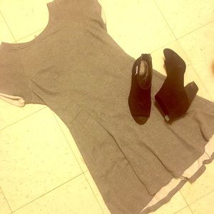 Grey Sweatshirt Skater Dress L