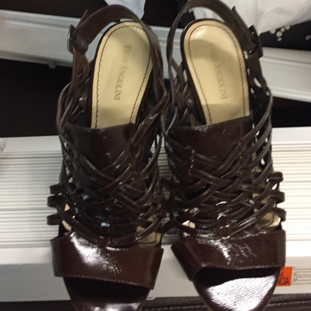enzo angiolini brown wedges