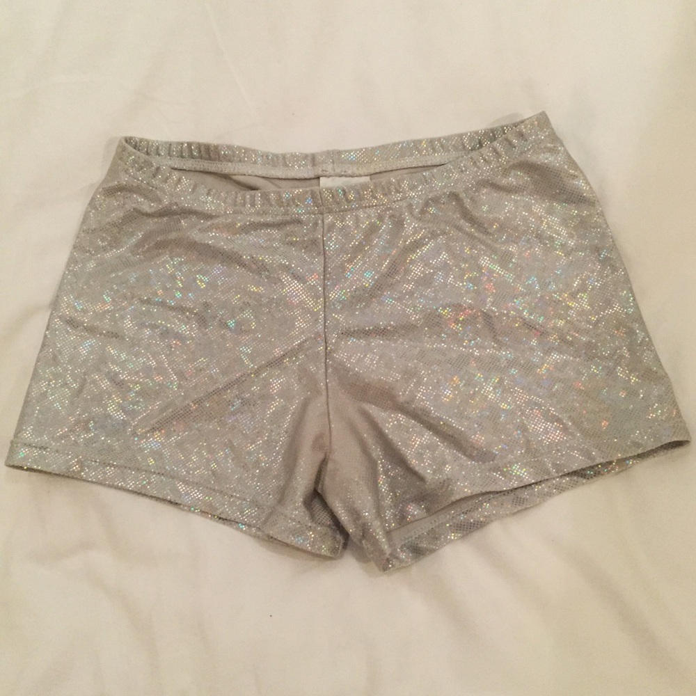*SOLD*Silver Sparkly Spandex Shorts