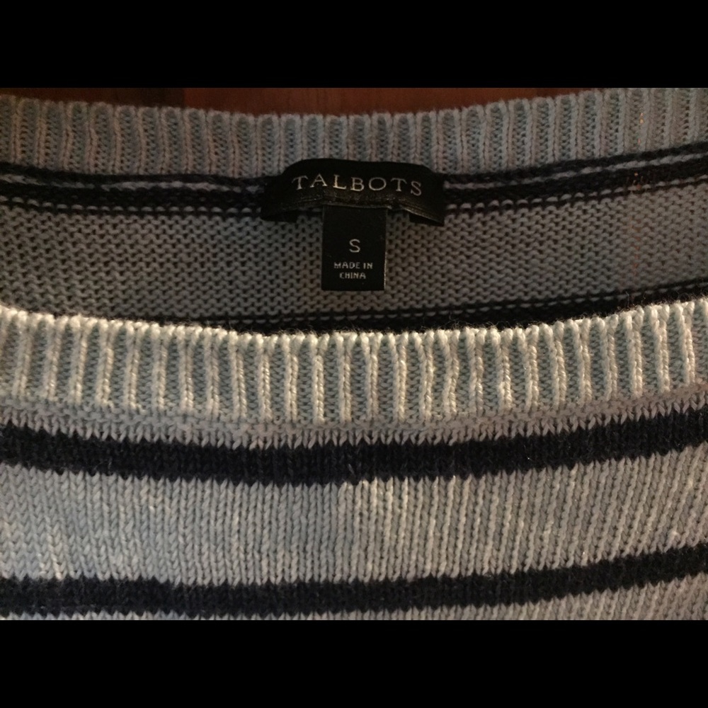 Talbots cotton striped boat neck sweater - Picture 3 of 3