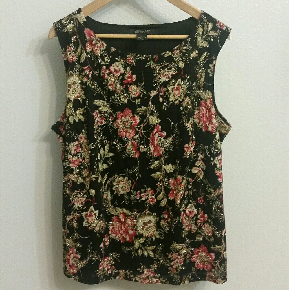 Lane Bryant Glittery Floral Blouse