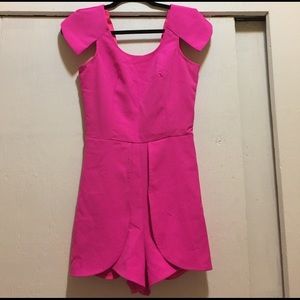 LF romper in hot pink