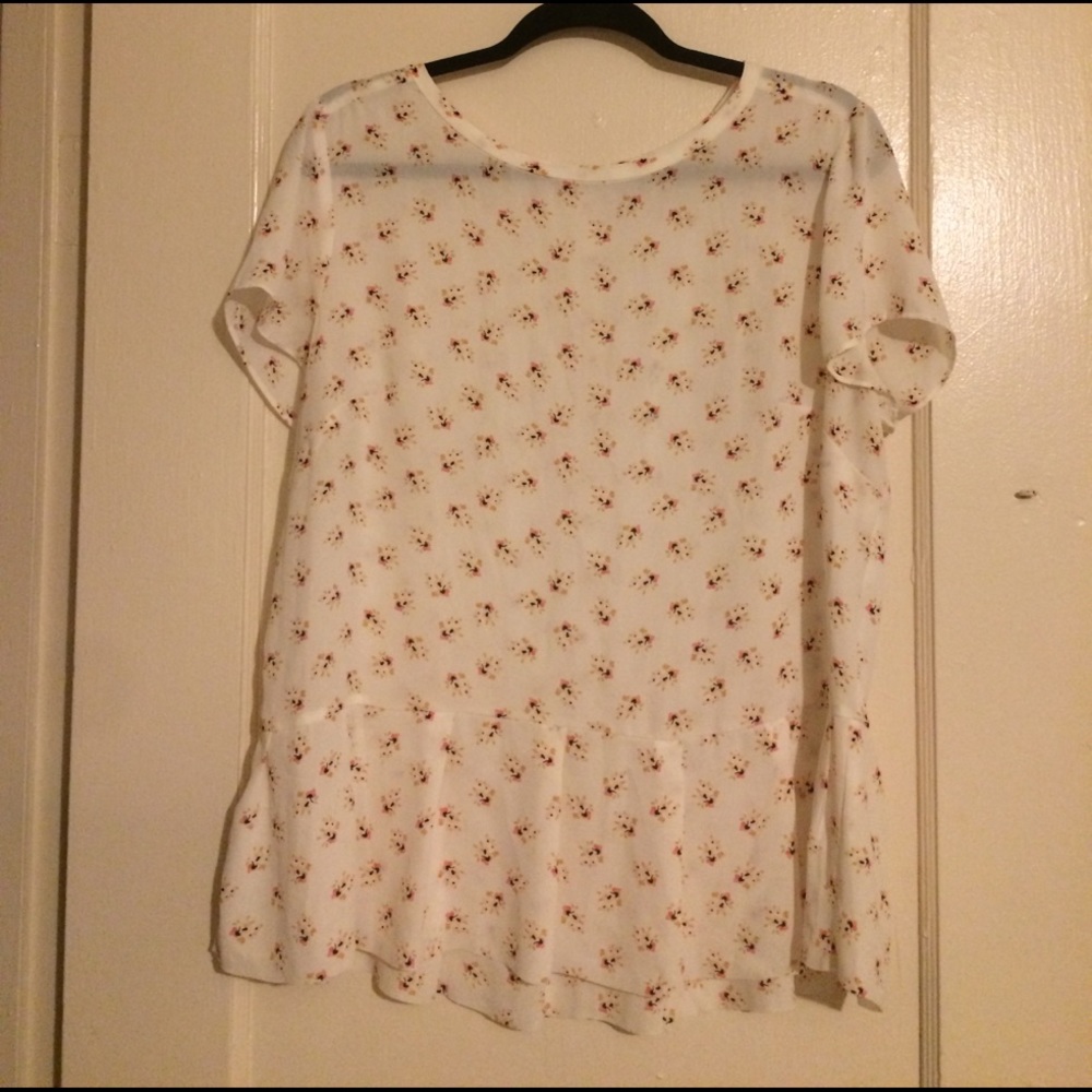 LOFT Light Pink Floral Blouse