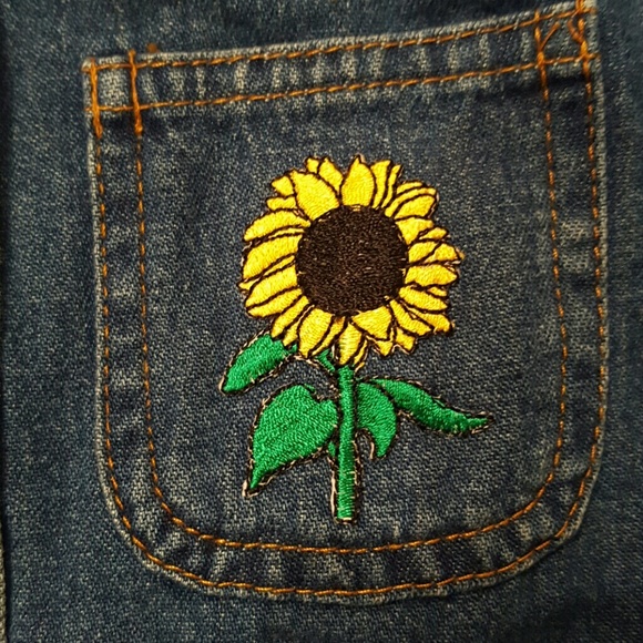 Girls Eve Byer sunflower denim vest - Picture 2 of 6
