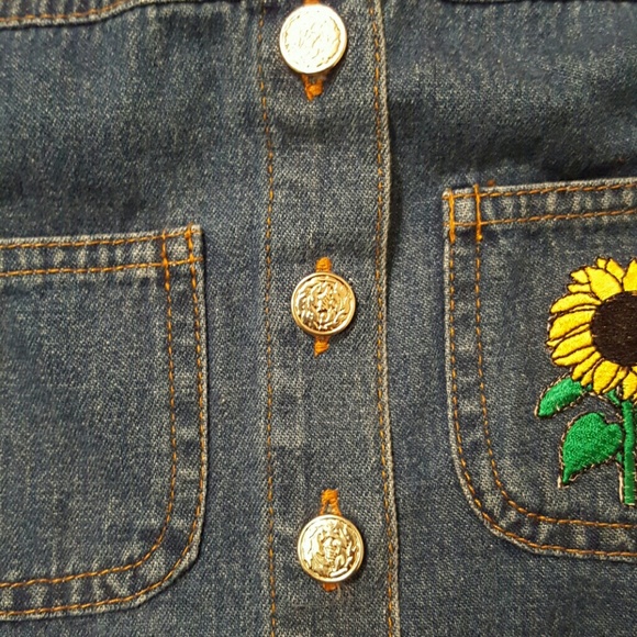 Girls Eve Byer sunflower denim vest - Picture 4 of 6
