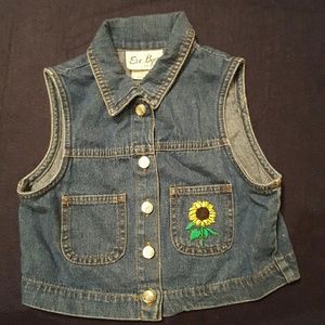 Girls Eve Byer sunflower denim vest