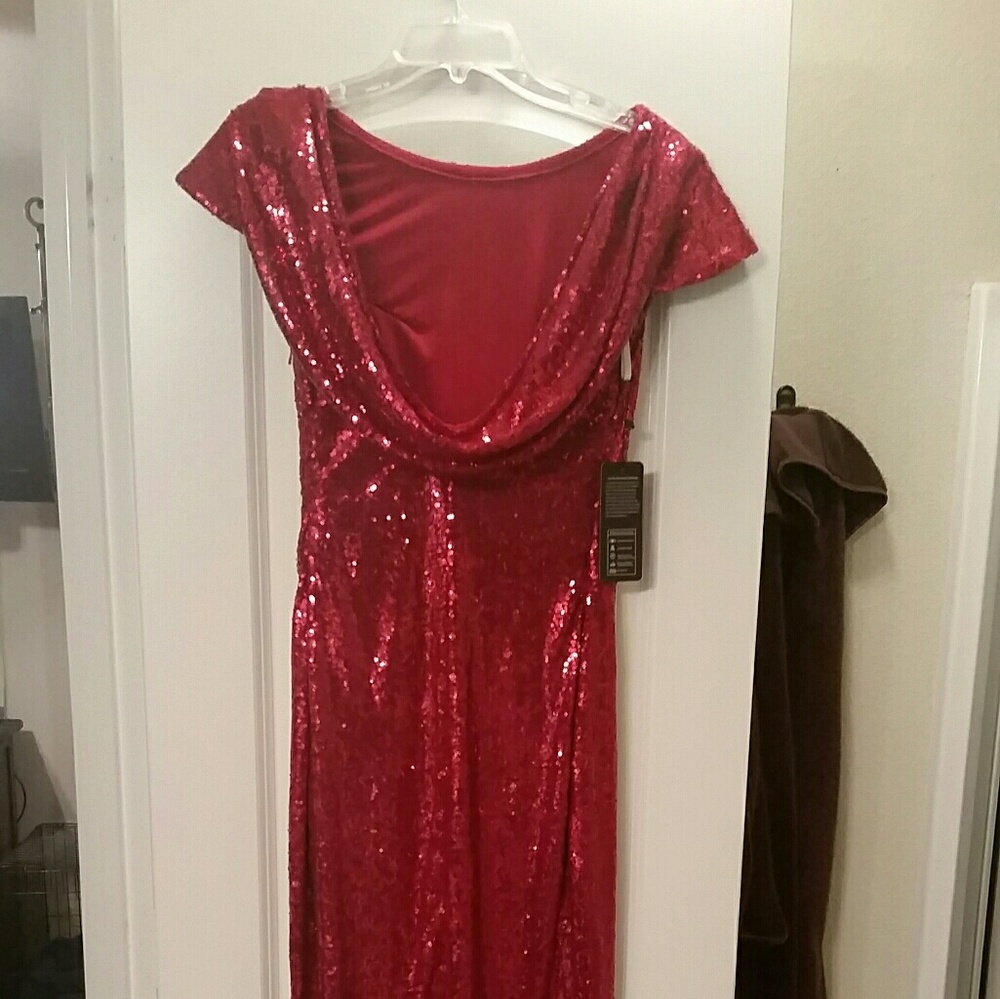 Red sequin dress