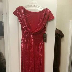 Red sequin dress