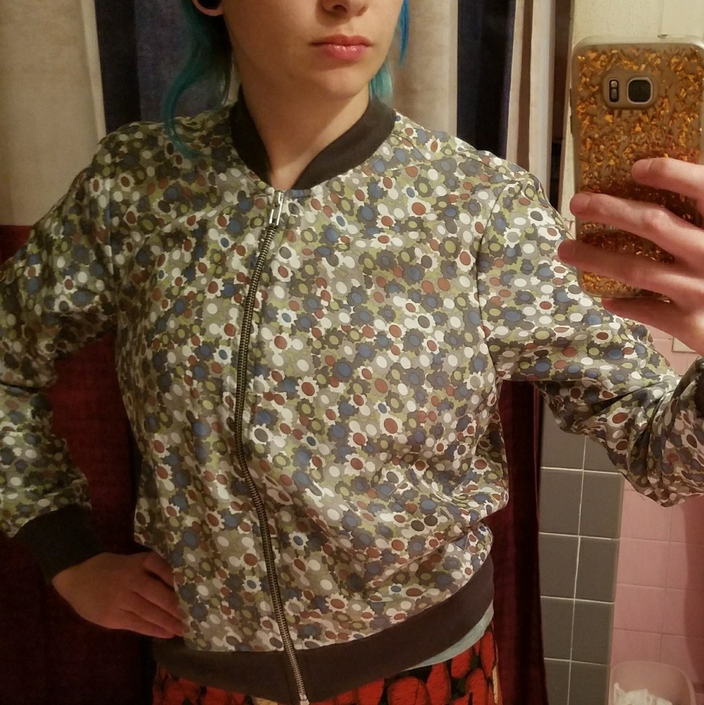 Flower bomber jacket american apparel