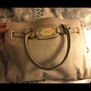 Michael Kors "Hamilton" Bag in Vanilla with Gold